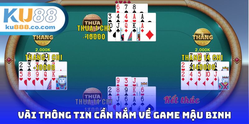 Vài thông tin cần nắm về game Mậu Binh